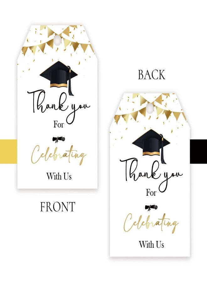 FORSHEEP 50pcs Graduation Thank You Tags, Congrats Grad Gift Tag with String for Class of 2026 Party, Finally Done Thank You Paper Tags for Graduation Party Favors - Image 4